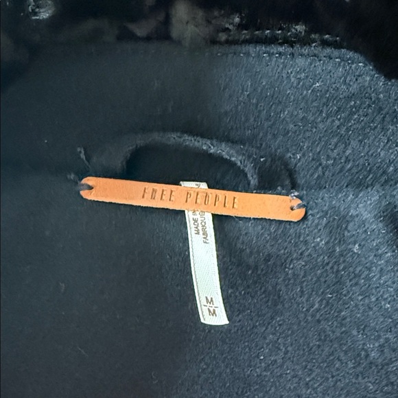 Free People Black Eisenhower Military Jacket Wool Blend w/Faux Fur Accents  Sz M - Picture 8 of 16